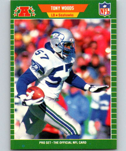 1989 Pro Set #406 Tony Woods RC Rookie Seahawks NFL Football