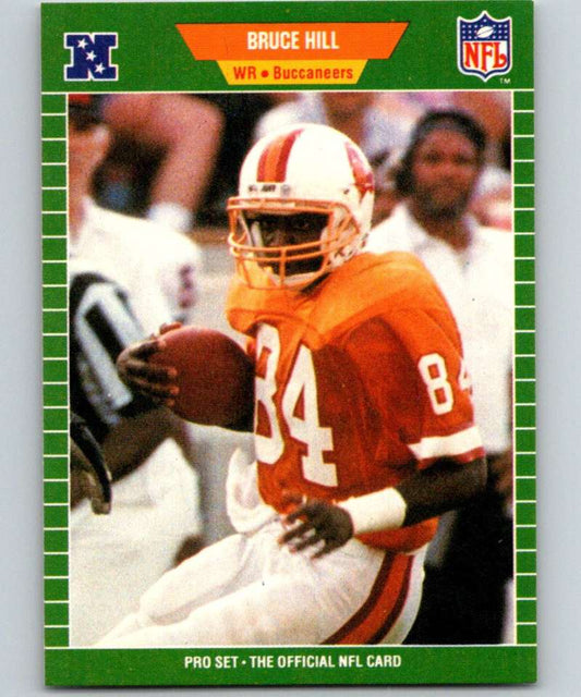 1989 Pro Set #417 Bruce Hill RC Rookie Buccaneers NFL Football Image 1