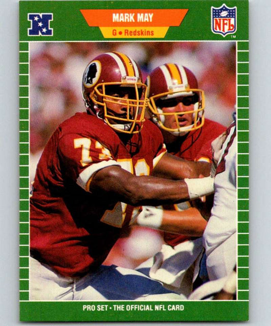1989 Pro Set #432 Mark May RC Rookie Redskins NFL Football Image 1