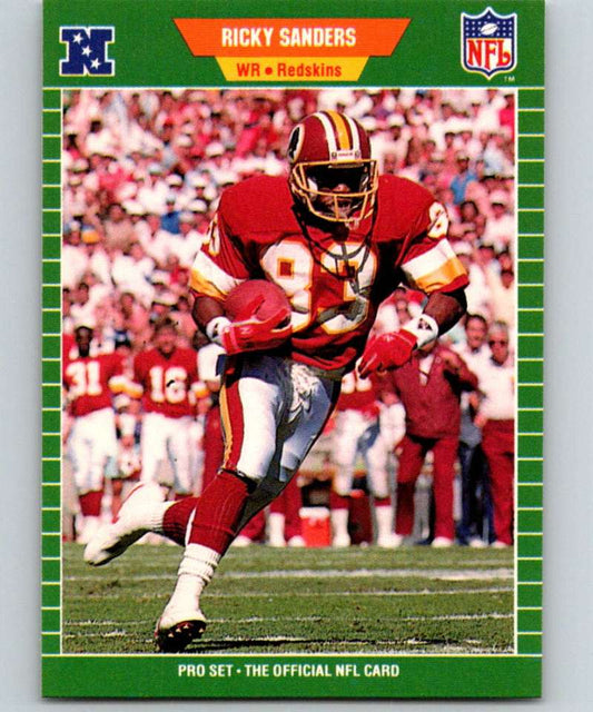 1989 Pro Set #435 Ricky Sanders Redskins NFL Football Image 1
