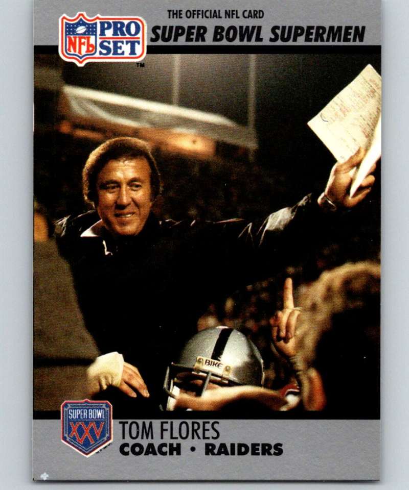 1990 Pro Set Super Bowl 160 #25 Tom Flores CO NFL Football