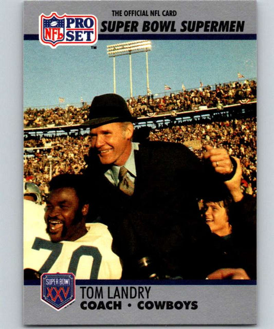 1990 Pro Set Super Bowl 160 #27 Tom Landry Cowboys CO NFL Football