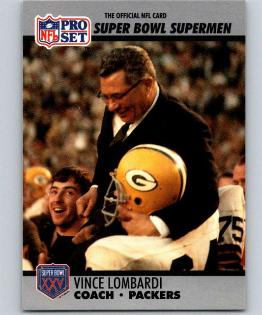 1990 Pro Set Super Bowl 160 #28 Vince Lombardi Packers CO NFL Football