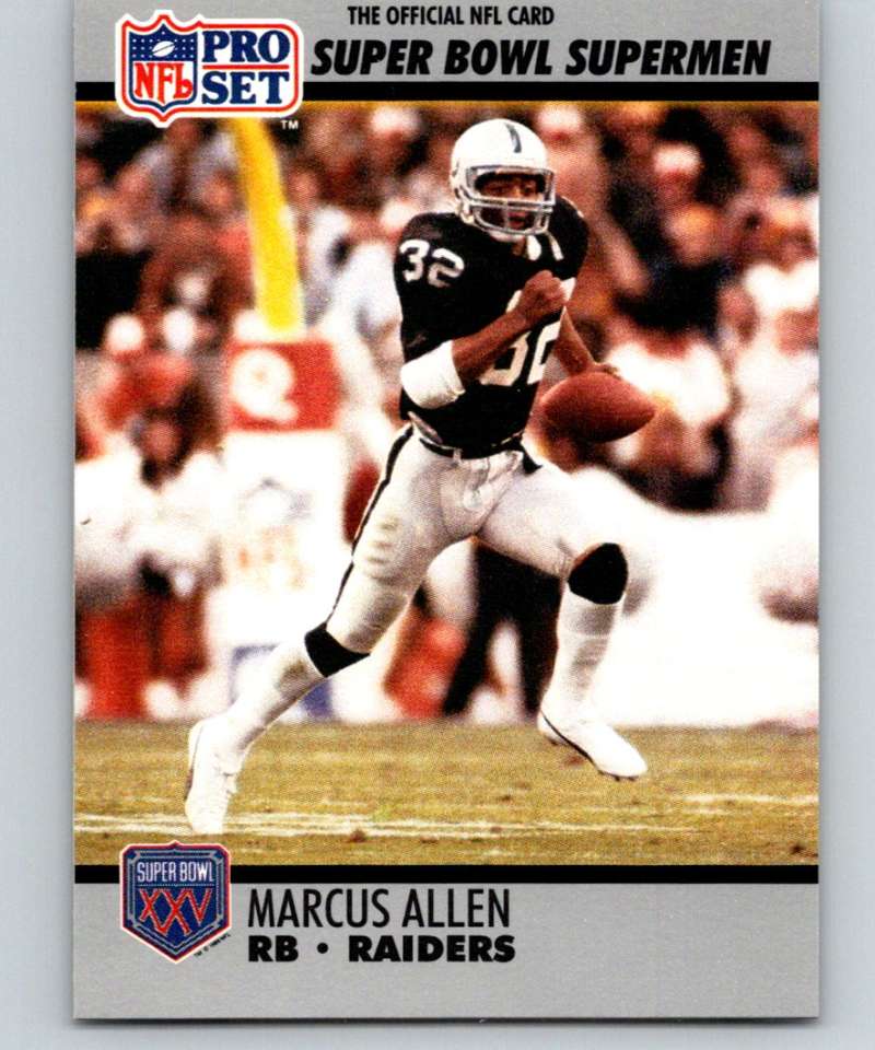 1990 Pro Set Super Bowl 160 #38 Marcus Allen LA Raiders NFL Football Image 1