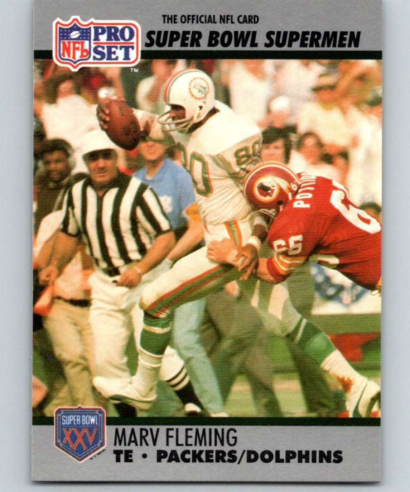 1990 Pro Set Super Bowl 160 #54 Marv Fleming NFL Football Image 1