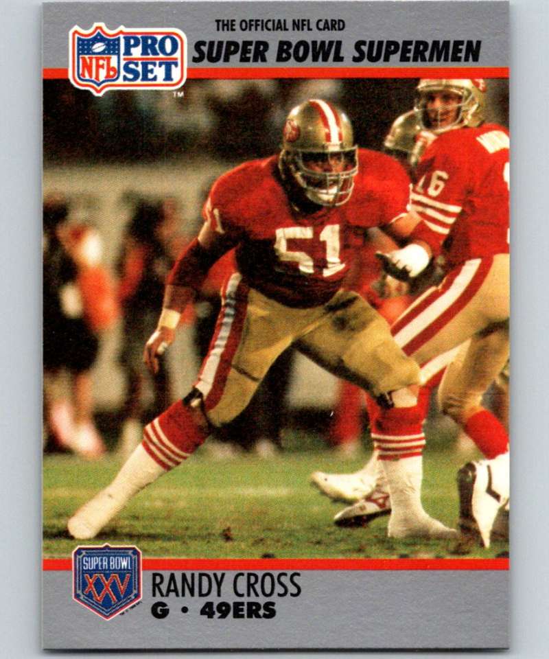1990 Pro Set Super Bowl 160 #63 Randy Cross 49ers NFL Football Image 1