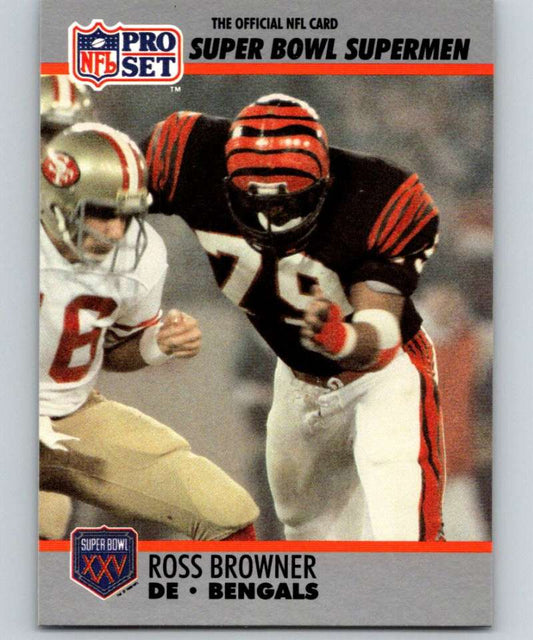 1990 Pro Set Super Bowl 160 #74 Ross Browner Bengals NFL Football