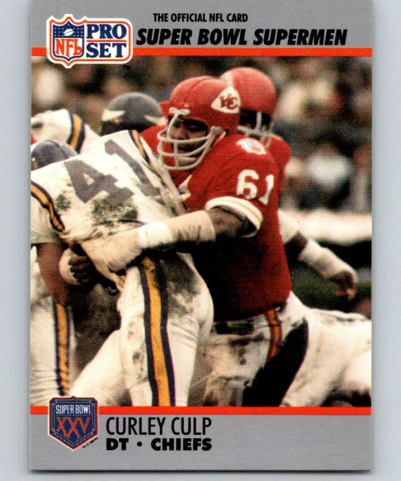 1990 Pro Set Super Bowl 160 #82 Curley Culp Chiefs NFL Football Image 1