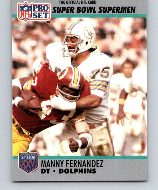 1990 Pro Set Super Bowl 160 #83 Manny Fernandez Dolphins NFL Football Image 1