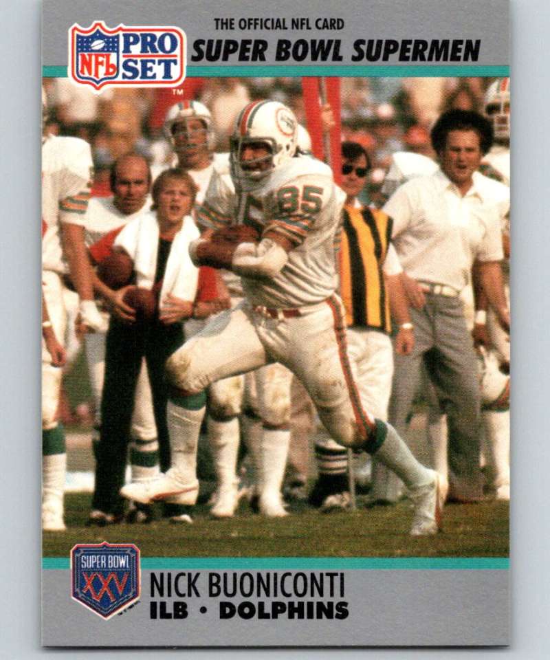1990 Pro Set Super Bowl 160 #88 Nick Buoniconti Dolphins NFL Football Image 1