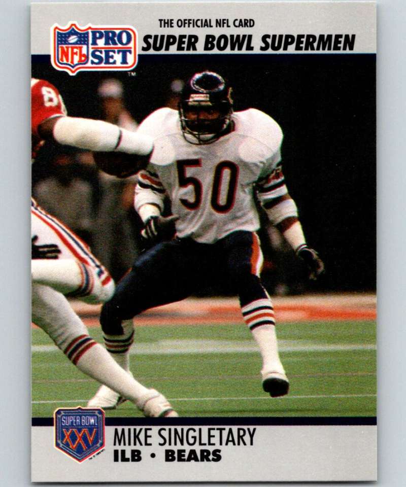 1990 Pro Set Super Bowl 160 #93 Mike Singletary Bears NFL Football Image 1