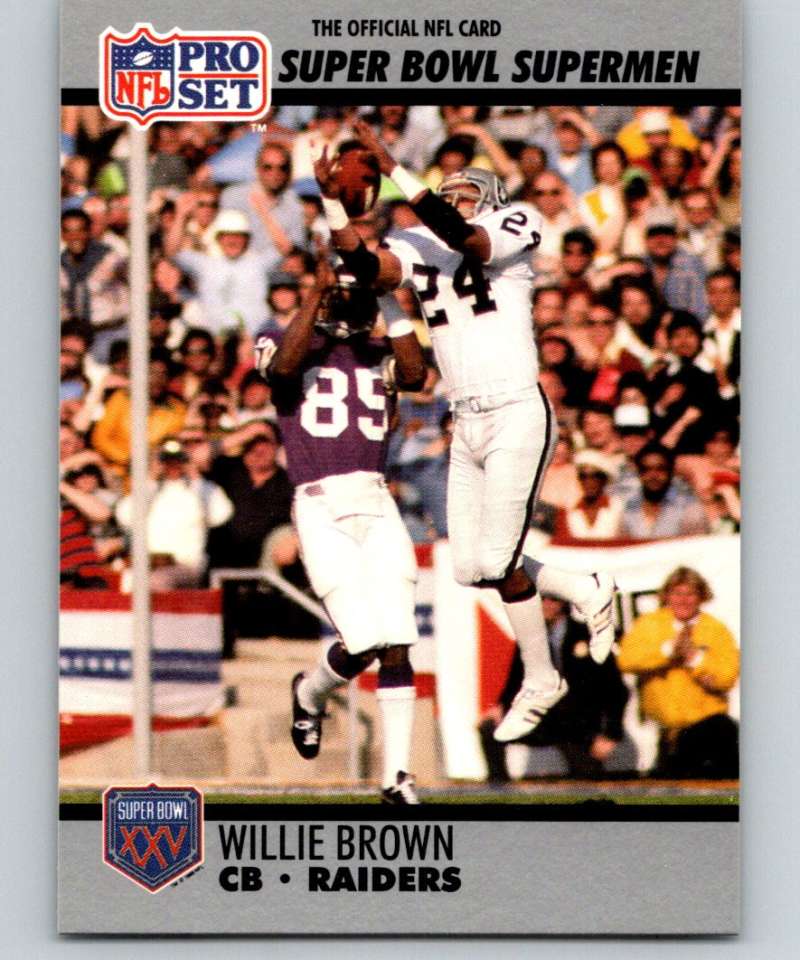 1990 Pro Set Super Bowl 160 #102 Willie Brown Raiders NFL Football Image 1