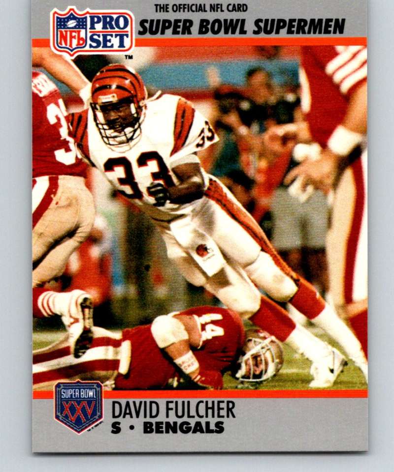 1990 Pro Set Super Bowl 160 #109 David Fulcher Bengals NFL Football Image 1