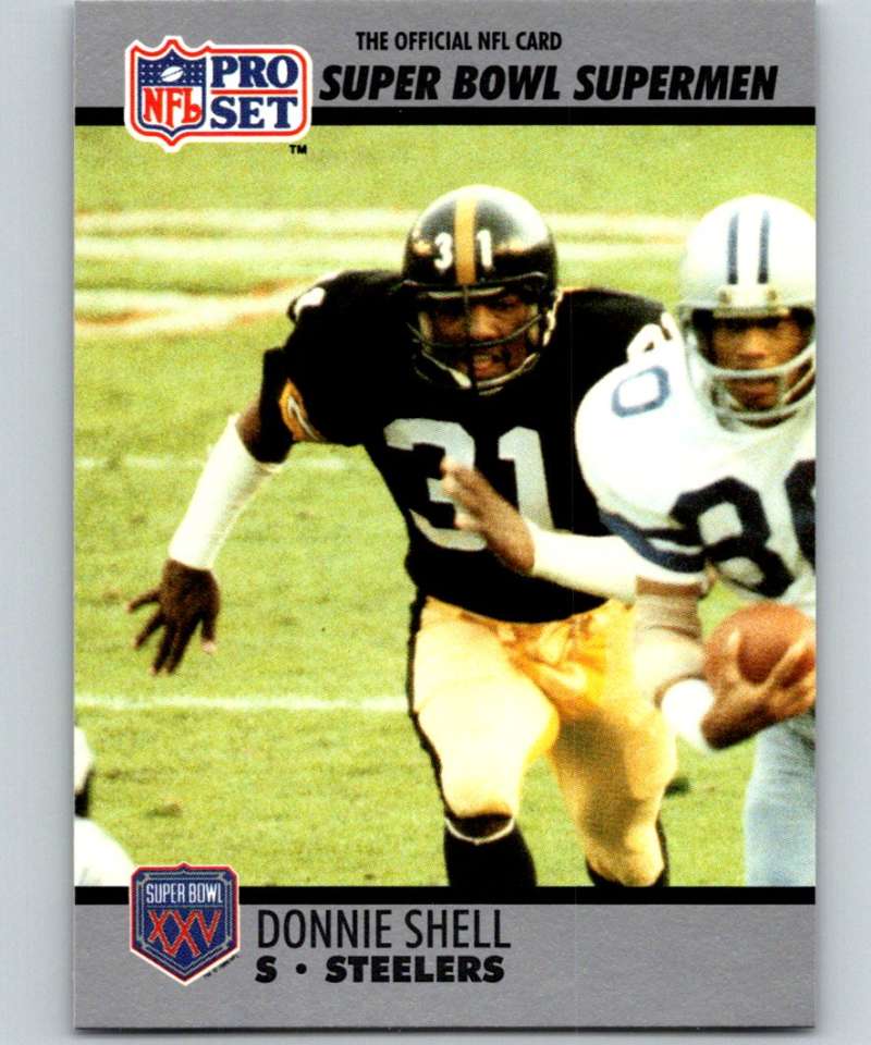 1990 Pro Set Super Bowl 160 #113 Donnie Shell Steelers NFL Football Image 1