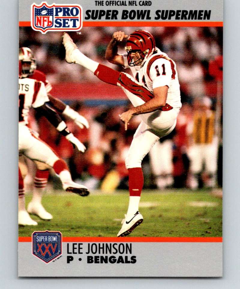 1990 Pro Set Super Bowl 160 #117 Lee Johnson Bengals NFL Football Image 1