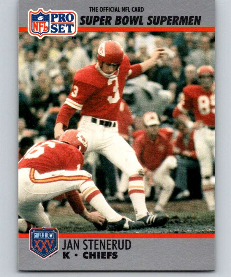 1990 Pro Set Super Bowl 160 #122 Jan Stenerud Chiefs NFL Football
