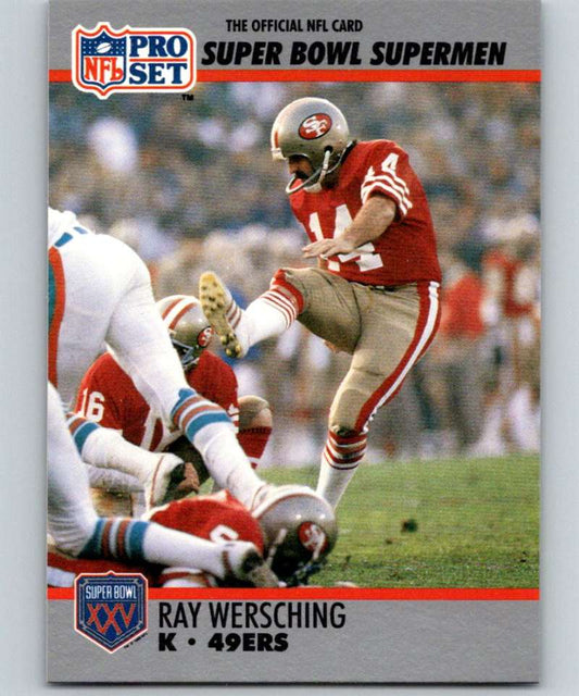 1990 Pro Set Super Bowl 160 #124 Ray Wersching 49ers NFL Football Image 1