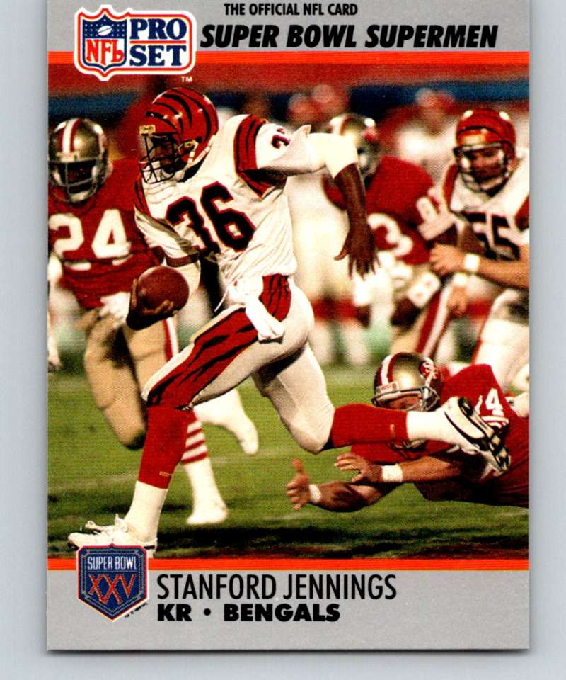 1990 Pro Set Super Bowl 160 #126 Stanford Jennings Bengals NFL Football Image 1
