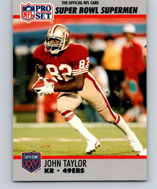 1990 Pro Set Super Bowl 160 #128 John Taylor 49ers NFL Football Image 1