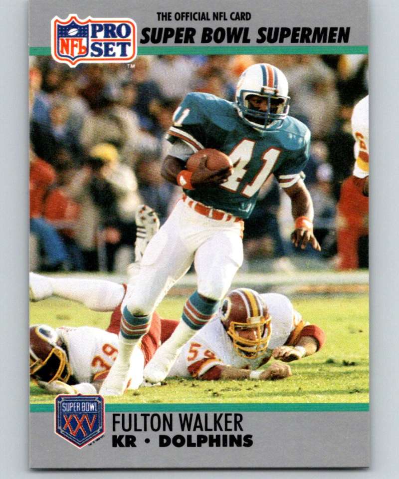 1990 Pro Set Super Bowl 160 #129 Fulton Walker Dolphins NFL Football