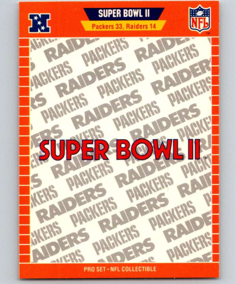 1989 Pro Set Super Bowl Logos #2 Super Bowl II NFL Football Image 1
