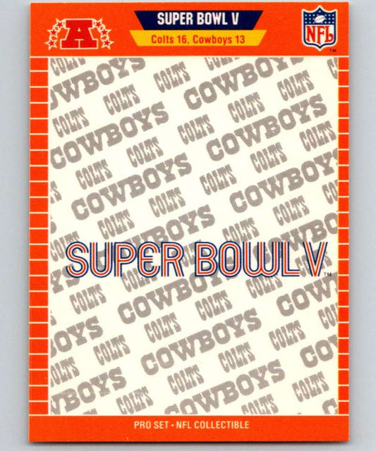 1989 Pro Set Super Bowl Logos #5 Super Bowl V NFL Football