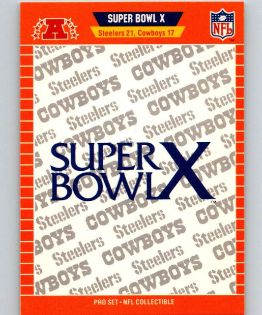 1989 Pro Set Super Bowl Logos #10 Super Bowl X NFL Football Image 1