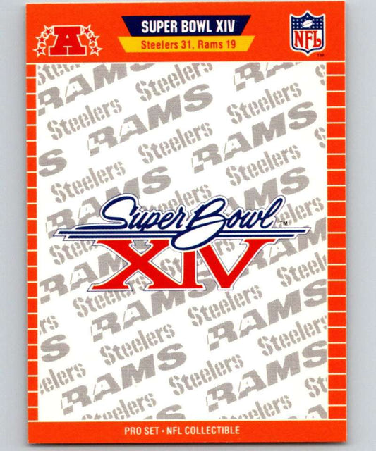 1989 Pro Set Super Bowl Logos #14 Super Bowl XIV NFL Football Image 1