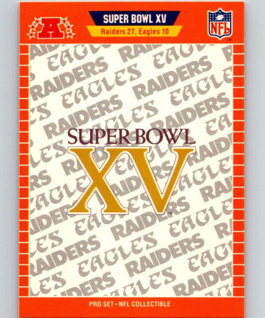 1989 Pro Set Super Bowl Logos #15 Super Bowl XV NFL Football Image 1