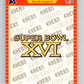 1989 Pro Set Super Bowl Logos #16 Super Bowl XVI NFL Football Image 1