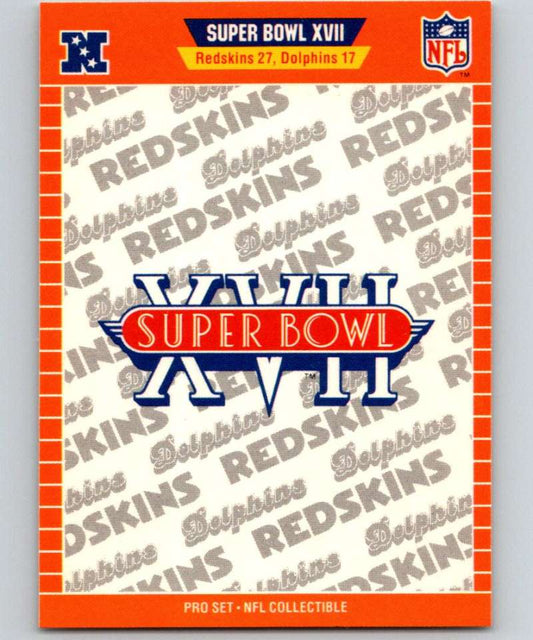 1989 Pro Set Super Bowl Logos #17 Super Bowl XVII NFL Football Image 1