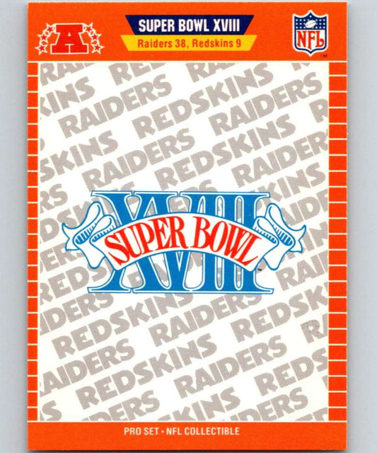 1989 Pro Set Super Bowl Logos #18 Super Bowl XVIII NFL Football