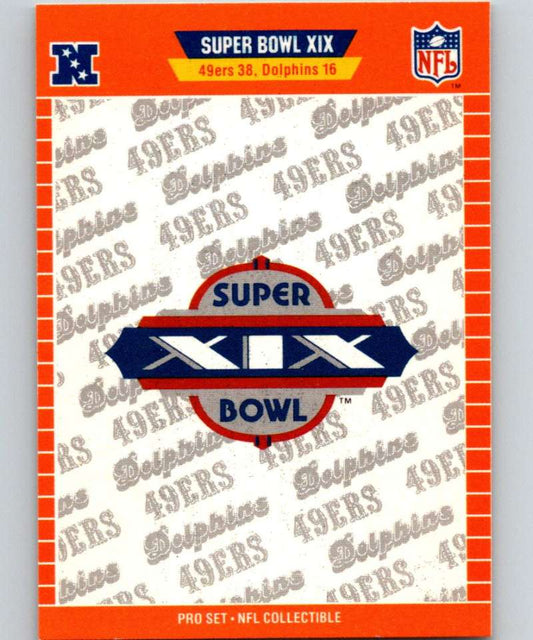 1989 Pro Set Super Bowl Logos #19 Super Bowl XIX NFL Football Image 1