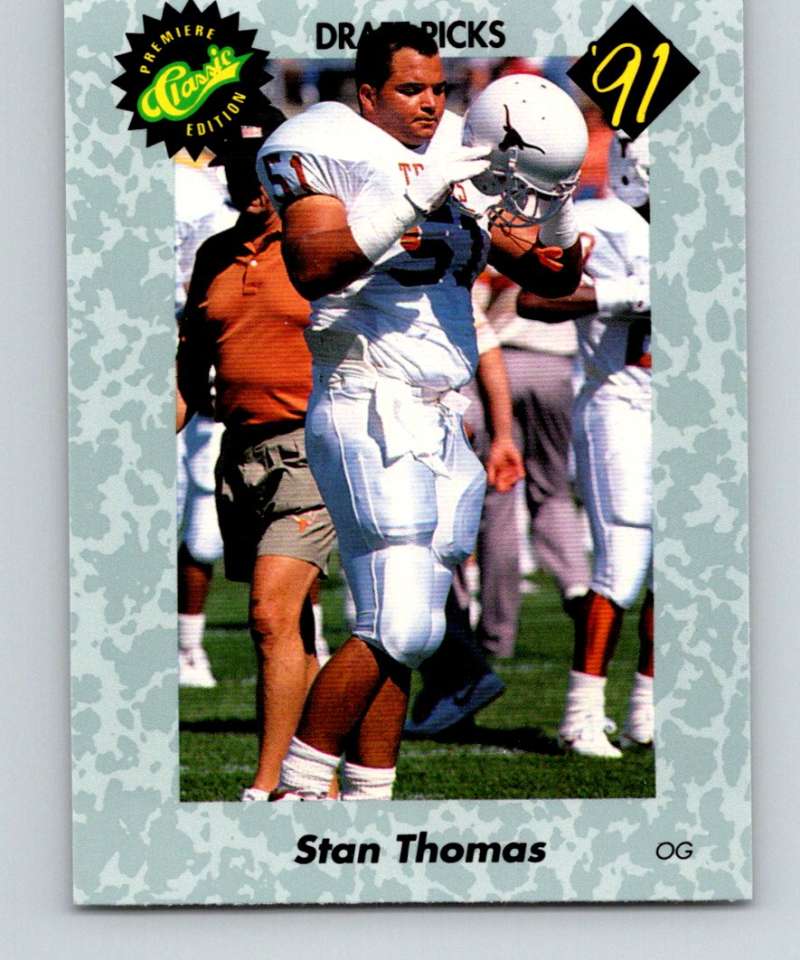 1991 Classic #20 Stan Thomas NFL Football Image 1