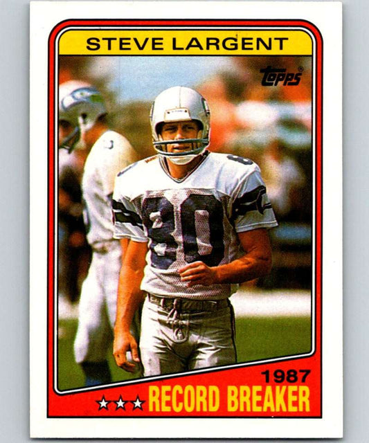 1988 Topps #3 Steve Largent Seahawks RB NFL Football Image 1