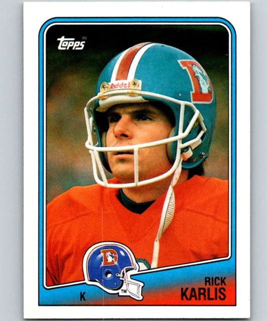 1988 Topps #29 Rich Karlis Broncos UER NFL Football Image 1