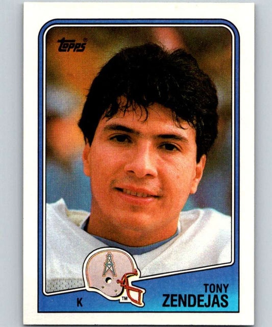 1988 Topps #109 Tony Zendejas RC Rookie Oilers NFL Football Image 1