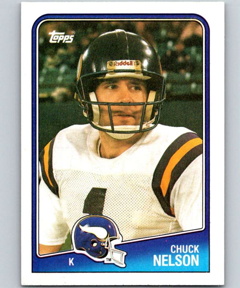 1988 Topps #155 Chuck Nelson Vikings NFL Football Image 1