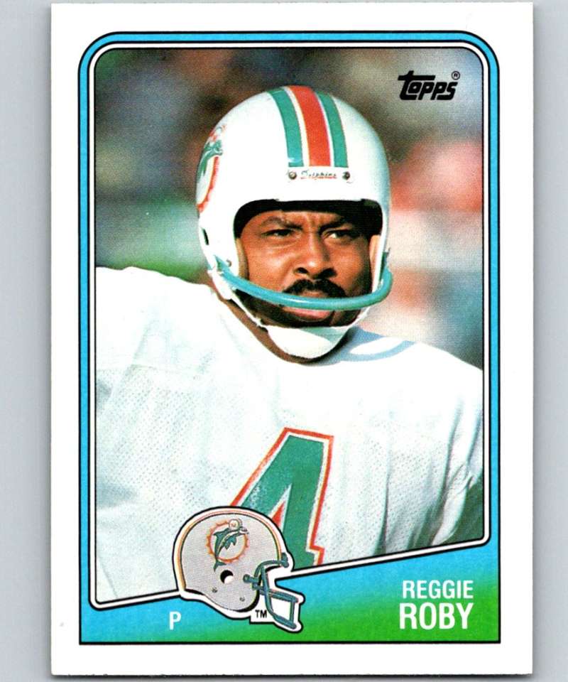 1988 Topps #195 Reggie Roby Dolphins NFL Football Image 1
