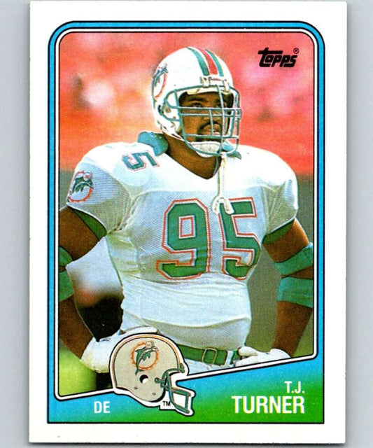 1988 Topps #197 T.J. Turner RC Rookie Dolphins NFL Football Image 1