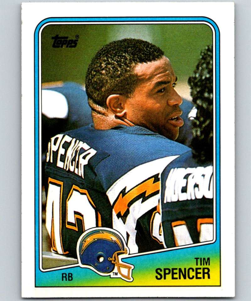 1988 Topps #204 Tim Spencer Chargers NFL Football Image 1