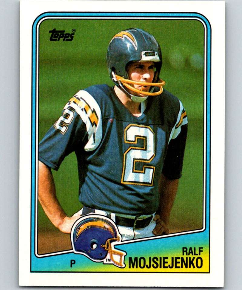 1988 Topps #210 Ralf Mojsiejenko Chargers NFL Football Image 1