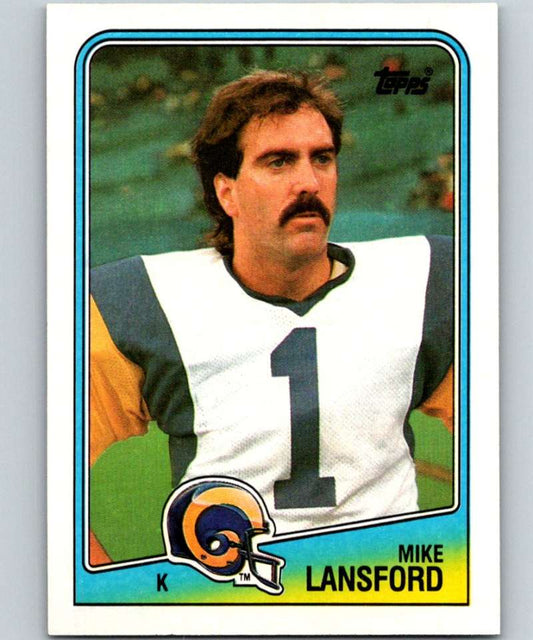 1988 Topps #292 Mike Lansford LA Rams NFL Football Image 1