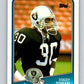 1988 Topps #336 Stacey Toran LA Raiders NFL Football Image 1