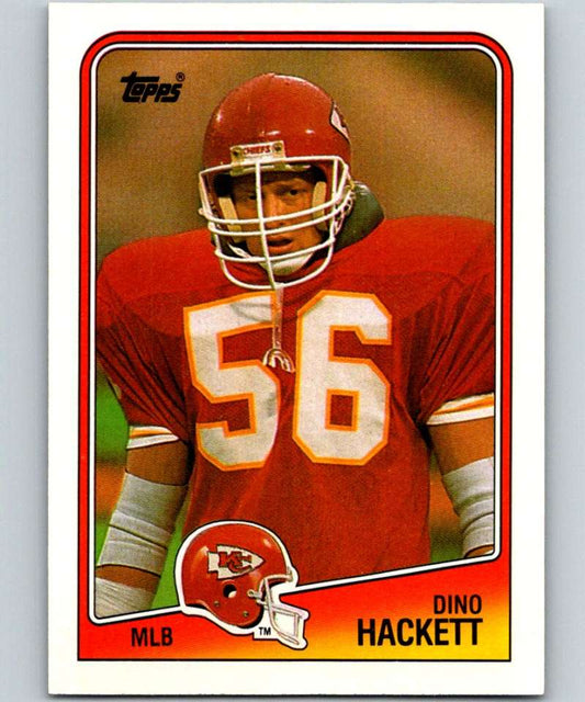 1988 Topps #370 Dino Hackett RC Rookie Chiefs NFL Football Image 1
