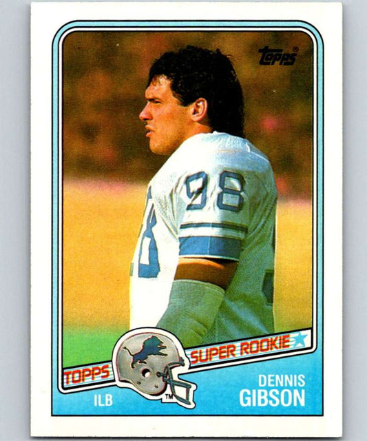 1988 Topps #380 Dennis Gibson RC Rookie Lions NFL Football Image 1
