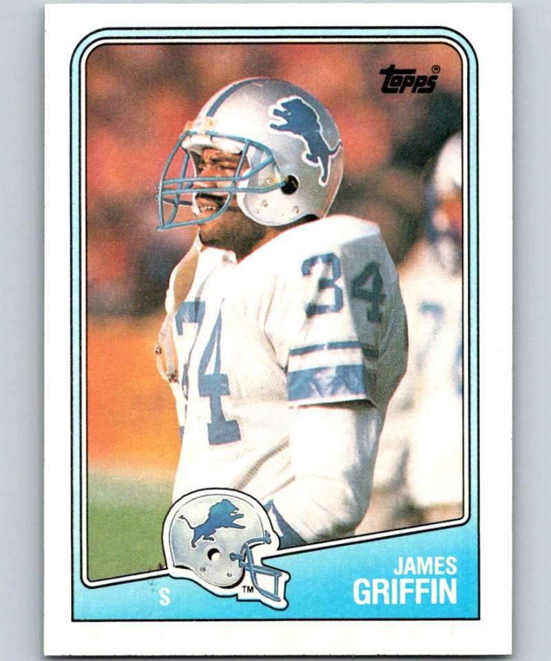 1988 Topps #382 James Griffin Lions NFL Football Image 1