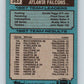 1988 Topps #383 Atlanta Falcons Falcons TL NFL Football Image 2