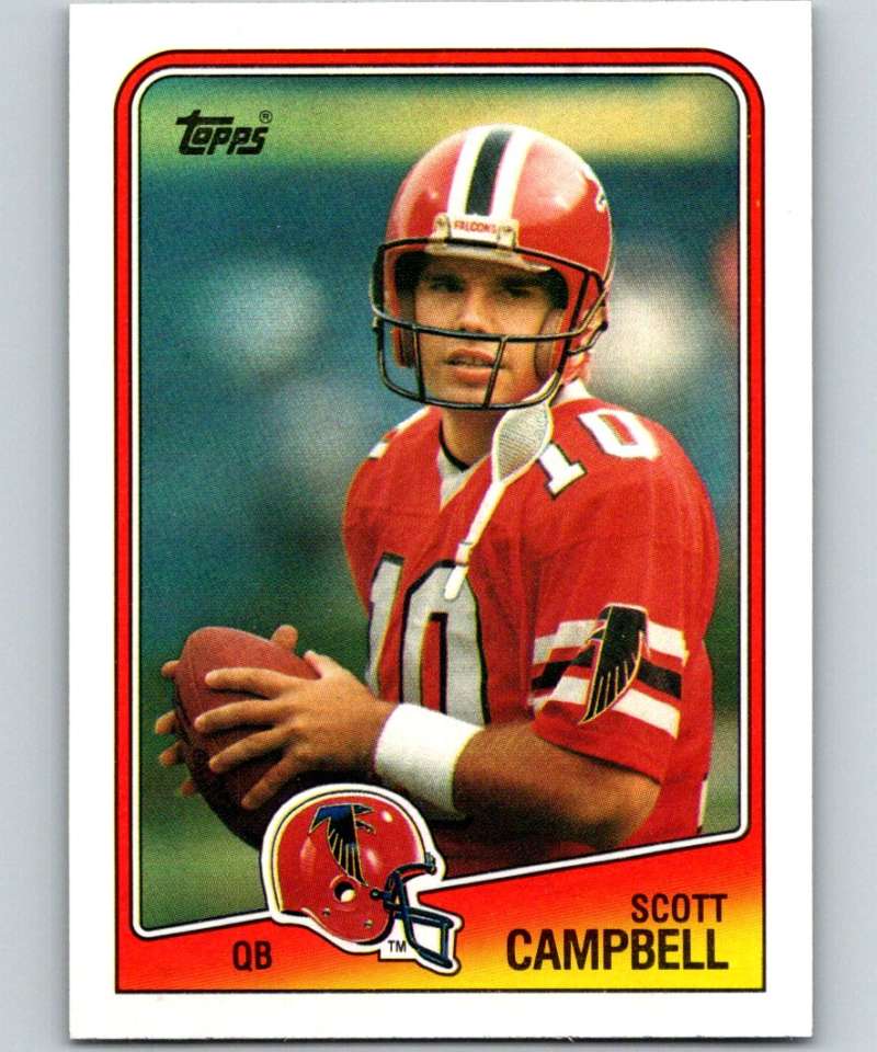 1988 Topps #384 Scott Campbell Falcons NFL Football Image 1
