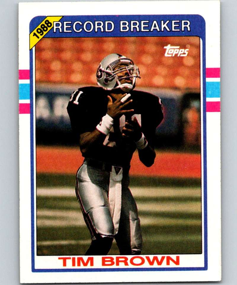 1989 Topps #2 Tim Brown LA Raiders RB NFL Football Image 1